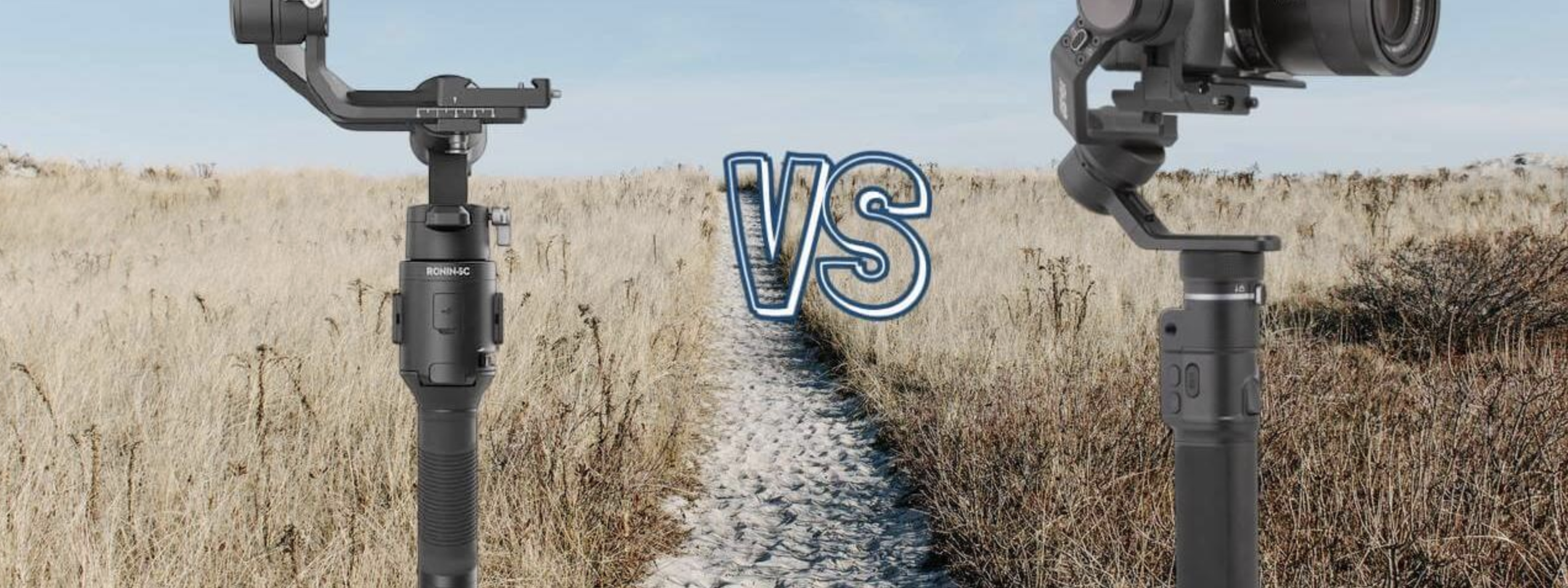 an image of two gimbals with a landscape image of a wheat plantation